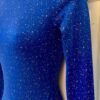 GK LgSLV LADIES SMALL BLUE NYLON/SPAN FOIL PRINT GYMNASTS DANCE LEOTARD Sz AS - Image 4