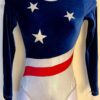 GK LgSLV LADIES SMALL ROYAL VELVET WHITE SPARKLE STARS GYMNASTS DANCE LEOTARD AS