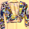 GK BOLERO FIGURE SKATE CHILD MEDIUM 3/4 SLEEVE MULTI-COLOR GLITTLER JACKET Sz M