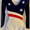 GK LgSLV LADIES SMALL ROYAL VELVET WHITE SPARKLE STARS GYMNASTS DANCE LEOTARD AS - Image 6