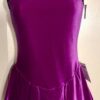 GK FIGURE SKATE ADULT SMALL SLVLS GRAPE BLACK VELVET SQUARE NECK TANK DRESS AS