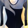 GK LONG SLEEVE LADIES SMALL SAPPHIRE VELVET GLITTER MESH DANCE LEOTARD AS - Image 5