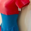 GK FIGURE SKATE ADULT SMALL SSLV CORAL TURQUOISE VELVT INVERTED PLEATS DRESS AS - Image 4