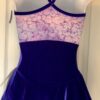 GK ORCHIDS HALTER LADIES X-SMALL FOIL PRINT VELVET ICE FIGURE SKATE DRESS Sz AXS - Image 3
