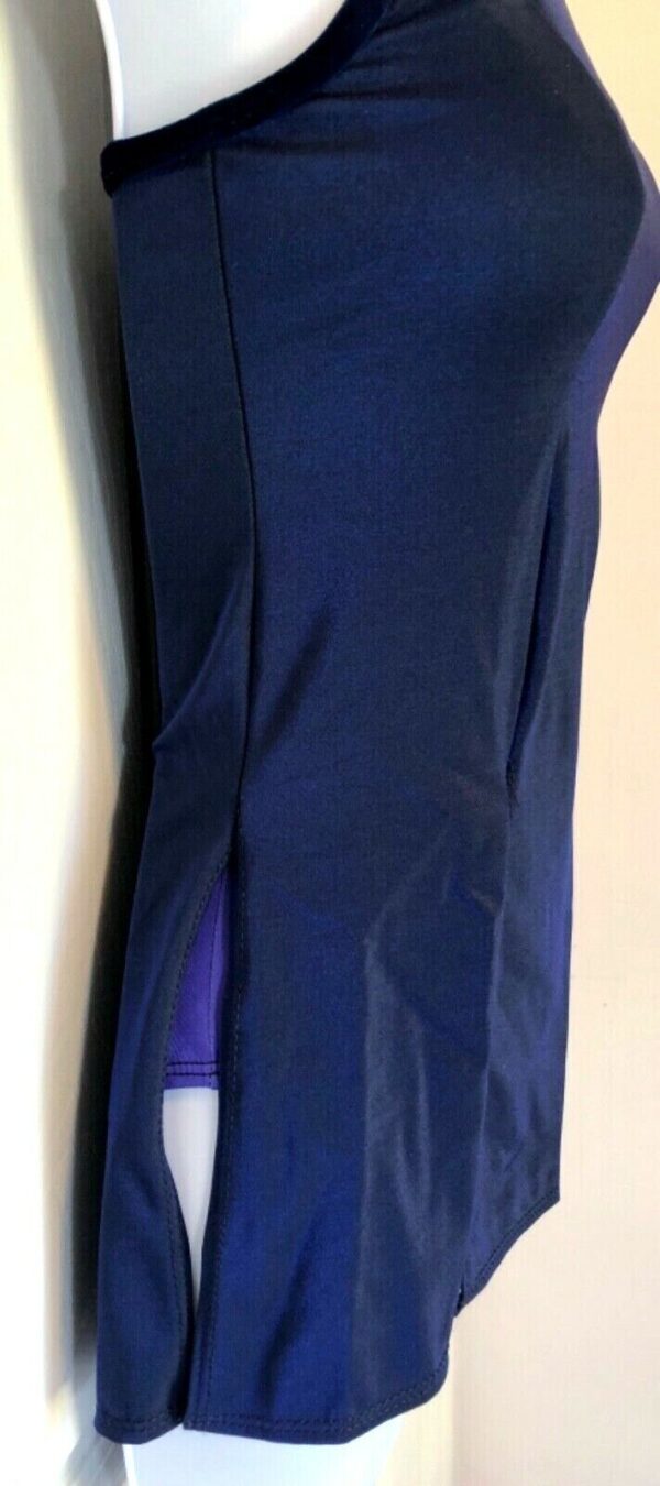 GK ICE FIGURE ADULT SMALL NAVY IRIDESCENT TN VELVET HALTER SKATE DRESS Sz AS NWT - Image 3