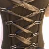 GK JAZZ DANCE ADULT SMALL BLACK RIBBON CRISSCROSS METAL RINGS TANK LEOTARD AS - Image 2