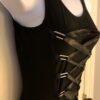 GK JAZZ DANCE ADULT SMALL BLACK RIBBON CRISSCROSS METAL RINGS TANK LEOTARD AS - Image 3