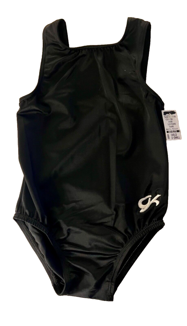 GK CLASSIC TANK CHILD X-SMALL BLACK NYLON/SPANDEX GYMNASTICS DANCE LEOTARD SZ XS - Image 7