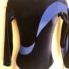 GK LgSLV LADIES SMALL SAPPHIRE GLITTER VELVET RIBBON GYMNASTIC DANCE LEOTARD AS