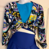 GK BOLERO FIGURE SKATE CHILD MEDIUM 3/4 SLEEVE MULTI-COLOR GLITTLER JACKET Sz M - Image 4