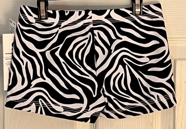 GK ZEBRA STRIPE GIRLS MEDIUM MICRO MINI WORKOUT N/S CHEER DANCE GYM SHORTS Sz CM - Image 3