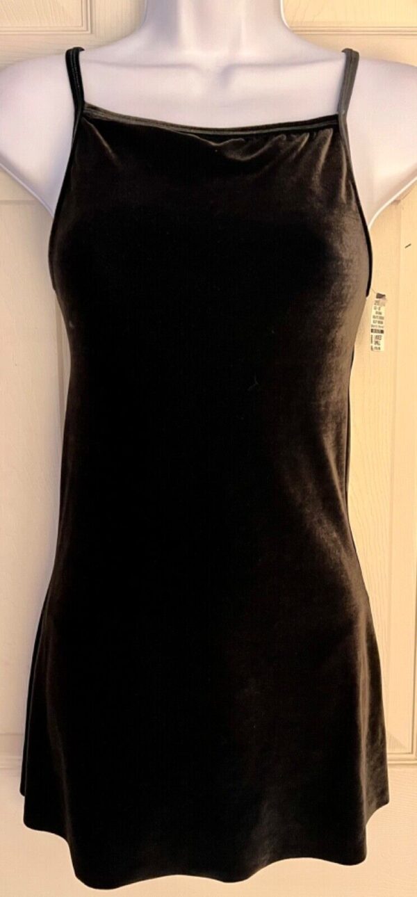 GK ICE FIGURE SKATE BLACK VELVET ADULT SMALL SQUARE NECK CAMI DRESS Sz AS NWT!