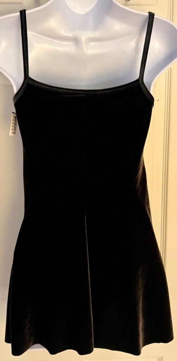 GK ICE FIGURE SKATE BLACK VELVET ADULT SMALL SQUARE NECK CAMI DRESS Sz AS NWT! - Image 6