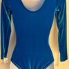 GK ELITE LgSLV LADIES SMALL BASIC TURQUOISE VELVET GYMNASTIC DANCE LEOTARD Sz AS - Image 4