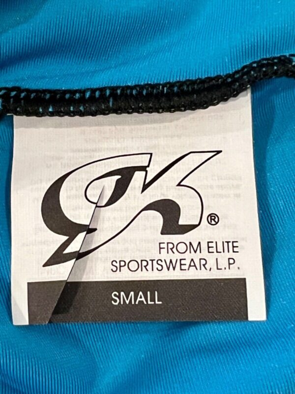 GK ELITE LgSLV LADIES SMALL BASIC TURQUOISE VELVET GYMNASTIC DANCE LEOTARD Sz AS - Image 7