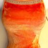 GK DANCE JAZZ ADULT SMALL ORANGE TIE DYE RIBBED VELVET CAMISOLE SKATE TOP Sz AS