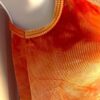 GK DANCE JAZZ ADULT SMALL ORANGE TIE DYE RIBBED VELVET CAMISOLE SKATE TOP Sz AS - Image 3