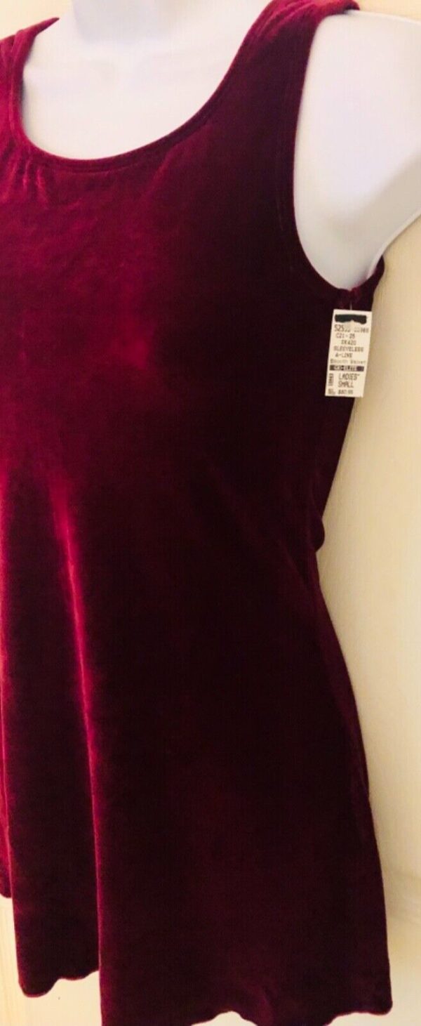 GK CLASSIC ICE FIGURE SKATE LADIES SMALL WINE VELVET A-LINE DRESS Sz AS NWT! - Image 3