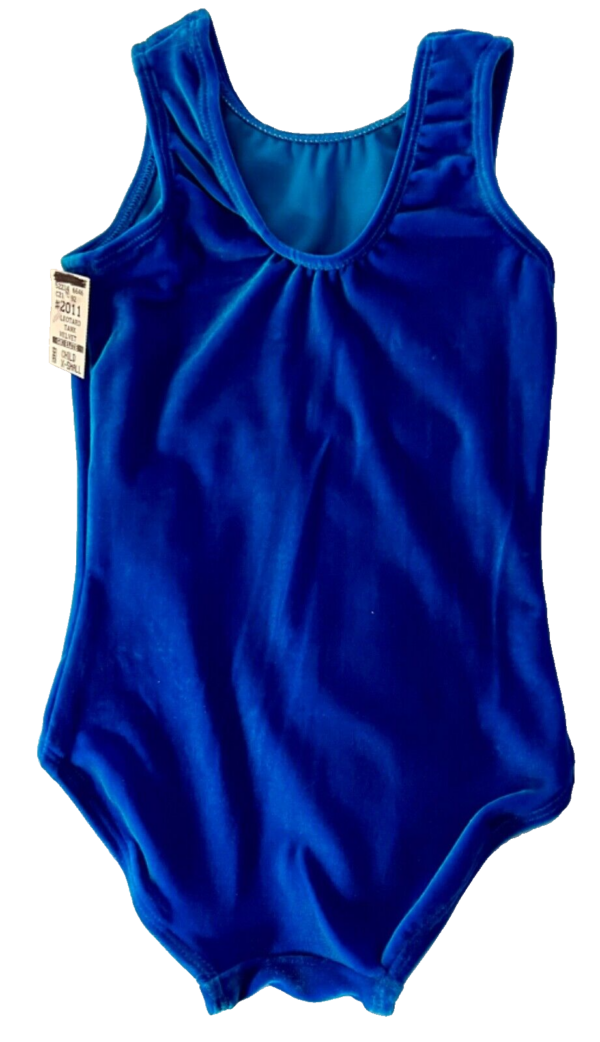 GK OCEAN BLUE CHILD X-SMALL CLASSIC VELVET BALLET DANCE GYM TANK LEOTARD SZ XS - Image 7