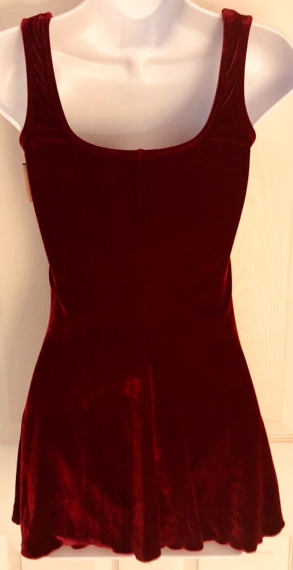 GK CLASSIC ICE FIGURE SKATE LADIES SMALL WINE VELVET A-LINE DRESS Sz AS NWT! - Image 5