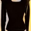 GK BLACK VELVET ADULT SMALL LgSLV SQUARE NECK GYMNASTICS DANCE LEOTARD Sz AS - Image 4
