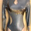 GK LgSLV LADIES SMALL LGT BLUE WHITE GRAY SPARKLE JA GYMNASTIC DANCE LEOTARD AS