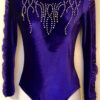 GK ELITE LADIES LONG SLEEVE PURPLE VELVET JA GYMNASTICS LEO AS