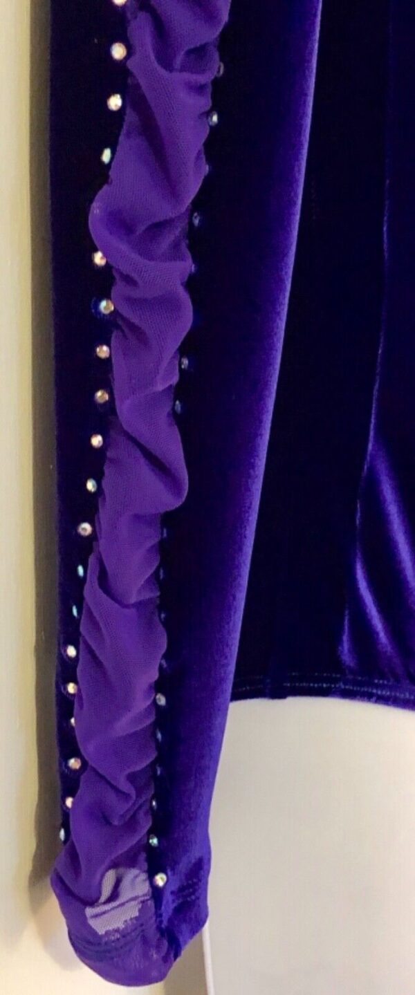 GK ELITE LADIES LONG SLEEVE PURPLE VELVET JA GYMNASTICS LEO AS - Image 3