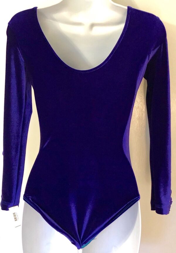 GK ELITE LADIES LONG SLEEVE PURPLE VELVET JA GYMNASTICS LEO AS - Image 5