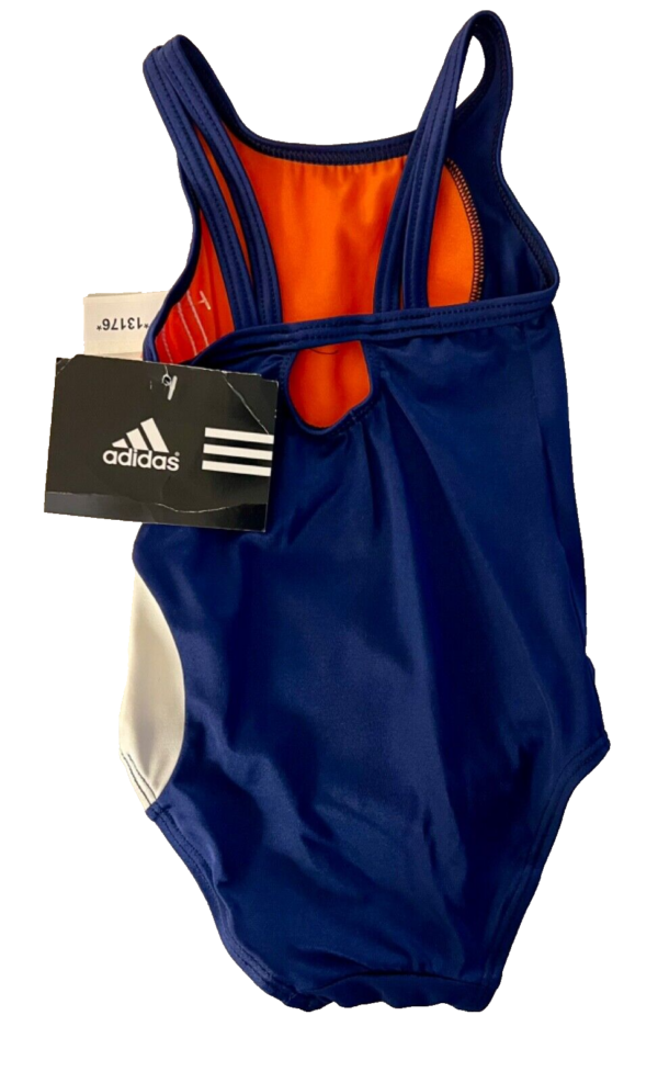 ADIDAS CHILD X-SMALL ORANGE BLUE WHITE NYLON GK CAMI TANK GYMNAST LEOTARD SZ XS - Image 7