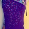 GK PURPLE N/S ADULT SMALL ASYM ZOO FOIL SEQUINS TANK GYMNASTS DANCE LEOTARD AS