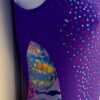 GK PURPLE N/S ADULT SMALL ASYM ZOO FOIL SEQUINS TANK GYMNASTS DANCE LEOTARD AS - Image 3