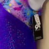 GK PURPLE N/S ADULT SMALL ASYM ZOO FOIL SEQUINS TANK GYMNASTS DANCE LEOTARD AS - Image 5