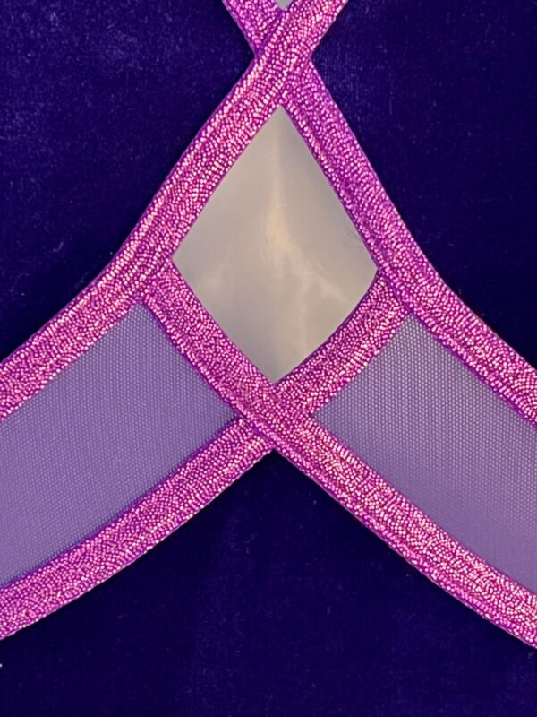 GK LgS PURPLE VELVET ADULT SMALL VIOLET FOIL MESH GYMNASTICS DANCE LEOTARD Sz AS - Image 7