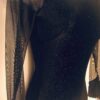 GK LADIES SMALL BLACK GLITTER VELVET MESH LgSLV GYMNASTICS DANCE LEOTARD Sz AS - Image 3