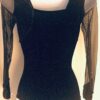 GK LADIES SMALL BLACK GLITTER VELVET MESH LgSLV GYMNASTICS DANCE LEOTARD Sz AS - Image 5