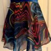 GK DANCE WRAP SKIRT ADULT LARGE ABSTRACT WAVE PATTERN BLUE VELVET TIE Sz AL NWT!