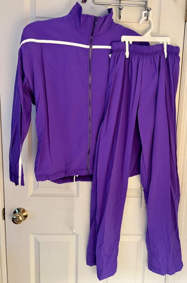 GK PURPLE ADULT SMALL GYMNASTICS CHEER SWIM TRACK ATHLETES WARM UP SET Sz AS