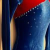 GK LgSLV ADULT SMALL ROYAL RED VELVET CRYSTALS GYMNASTICS DANCE LEOTARD SZ S - Image 4
