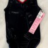 GK CHILD SMALL BLACK MYSTIQUE RED TRIM GYMNASTICS DANCE TANK LEOTARD Sz CS NWT!