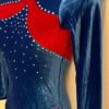 GK LgSLV ADULT SMALL ROYAL RED VELVET CRYSTALS GYMNASTICS DANCE LEOTARD SZ S - Image 5