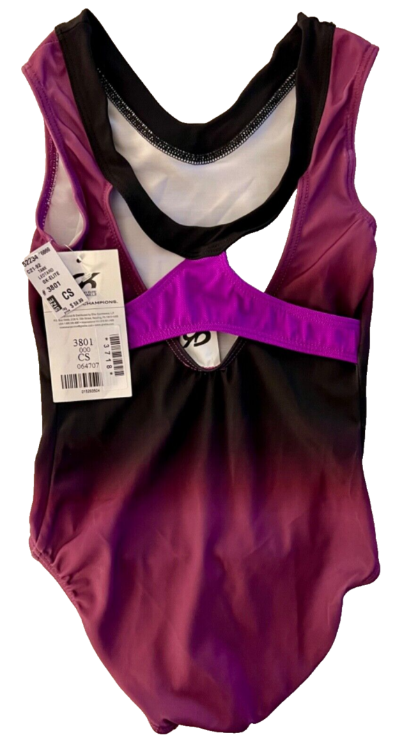 GK GYMTEK PURPLE RAIN CHILD SMALL SUBLIMATE POLYTEK GYMNASTS DANCE LEOTARD SZ S - Image 8