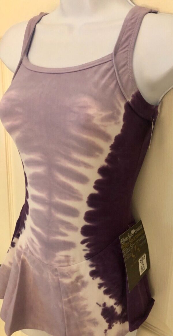 GK ICE FIGURE SKATE LADIES SMALL PURPLE TYE-DYE COTTON/STRCH CAMISOLE DRESS AS - Image 5