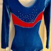 GK LgSLV ADULT SMALL ROYAL RED VELVET CRYSTALS GYMNASTICS DANCE LEOTARD SZ S - Image 7