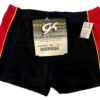GK CHEER ADULT SMALL MICRO MINI ATHLETIC WORKOUT SHORTS BLACK RED GOLD SZ S
