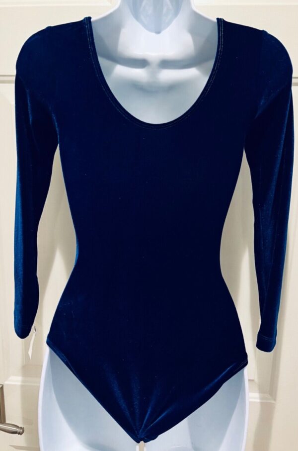 GK LgSLV  ADULT SMALL CLASSIC SOLID ROYAL VELVET GYMNASTICS DANCE LEOTARD SZ AS - Image 4