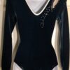 GK ELITE LADIES LgS BLACK VELVET JA MESH GYMNASTIC LEOTARD AXS - Image 2