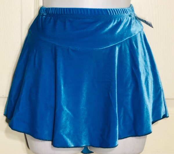 GK ELITE ICE SKATE SKIRT ADULT SMALL TURQUOISE VELVET PULL ON SKIRT Sz AS NWT!