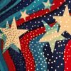 GK LEOTARD ADULT LARGE PATRIOTIC FOIL STAR PRINT RACERBACK GYMNASTICS DANCE AL u - Image 2