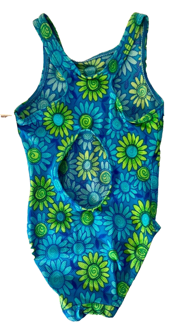 GK DAISY PRINT CHILD X-SMALL BLUE GREEN COTTON/SPANDEX GYMNASTIC TANK LEOTARD XS - Image 7